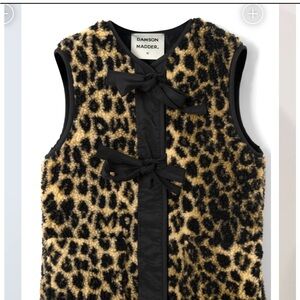 Damson Madder Marta Borg Gilet Leopard Print
